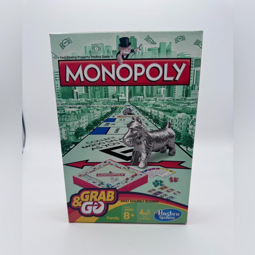 Hasbro Monopoly Grab & Go Game - Red and Green